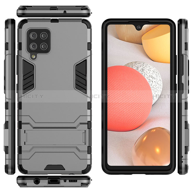 Custodia Silicone e Plastica Opaca Cover con Supporto KC3 per Samsung Galaxy A42 5G