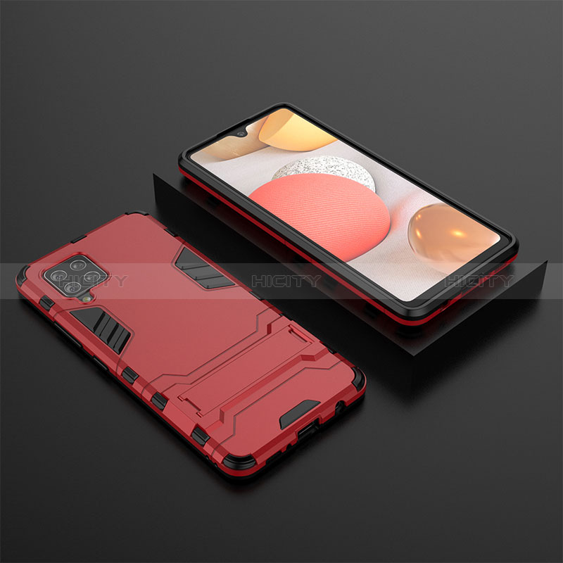 Custodia Silicone e Plastica Opaca Cover con Supporto KC3 per Samsung Galaxy A42 5G