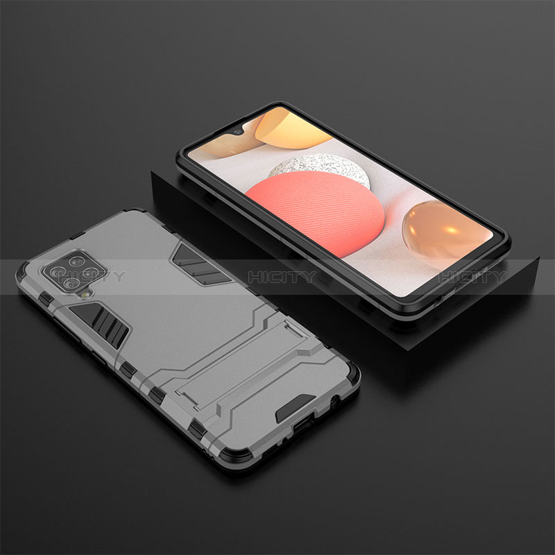 Custodia Silicone e Plastica Opaca Cover con Supporto KC3 per Samsung Galaxy A42 5G