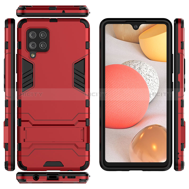 Custodia Silicone e Plastica Opaca Cover con Supporto KC3 per Samsung Galaxy A42 5G