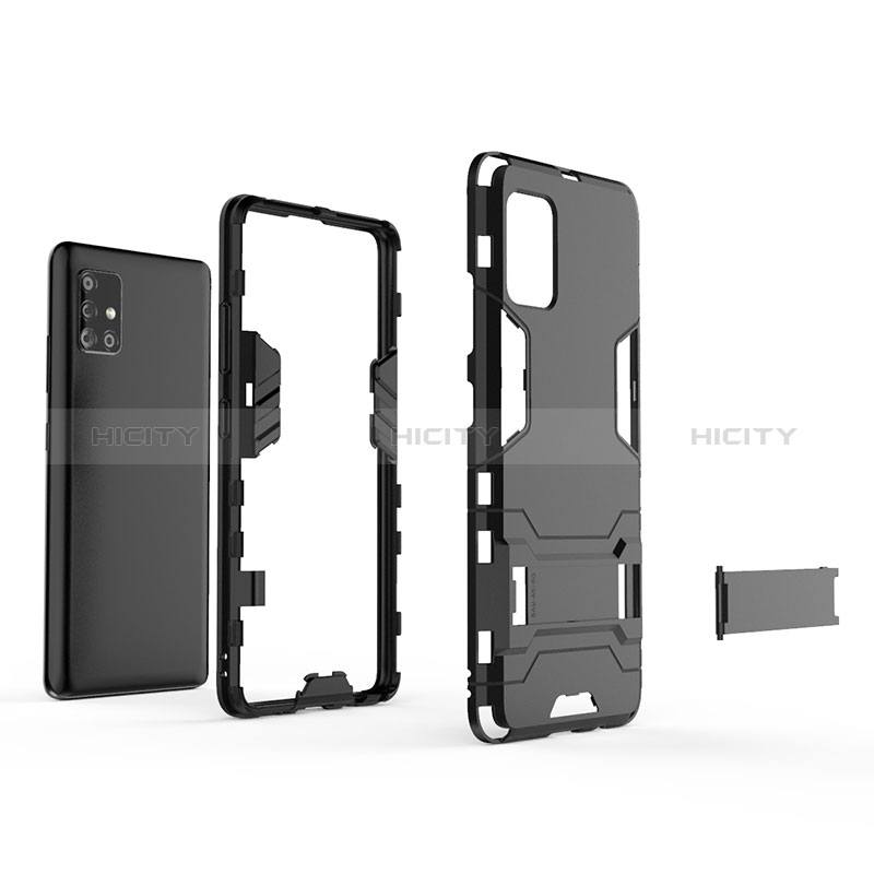 Custodia Silicone e Plastica Opaca Cover con Supporto KC3 per Samsung Galaxy A51 4G