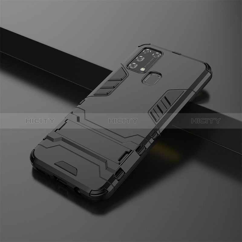 Custodia Silicone e Plastica Opaca Cover con Supporto KC3 per Samsung Galaxy M21s