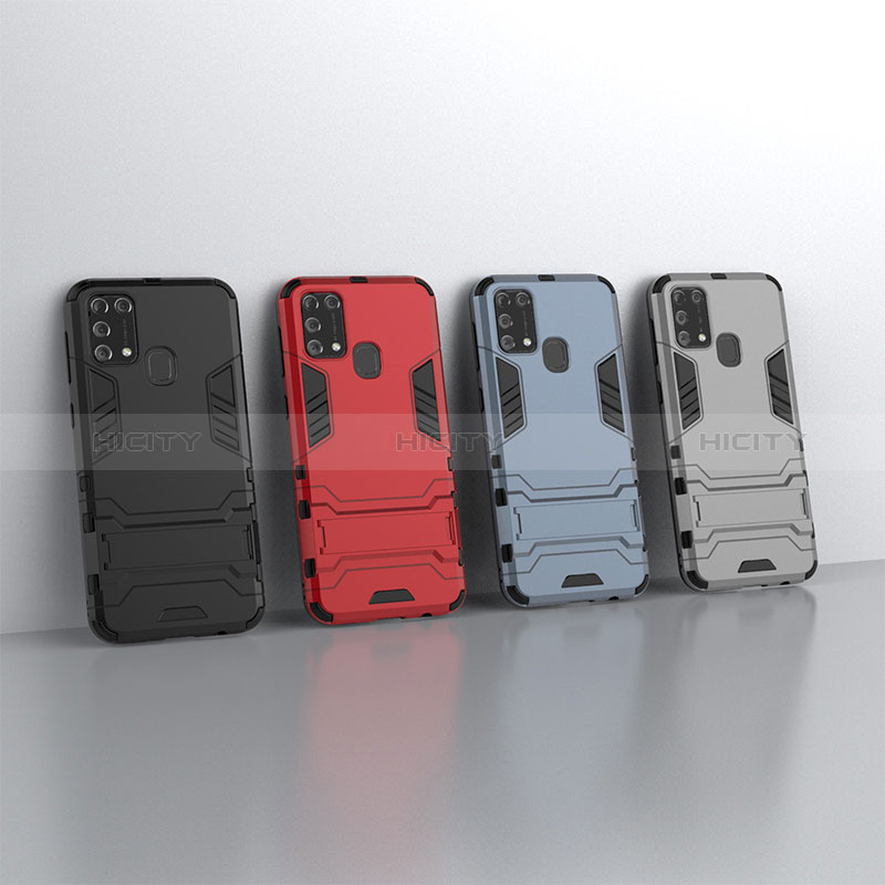 Custodia Silicone e Plastica Opaca Cover con Supporto KC3 per Samsung Galaxy M31