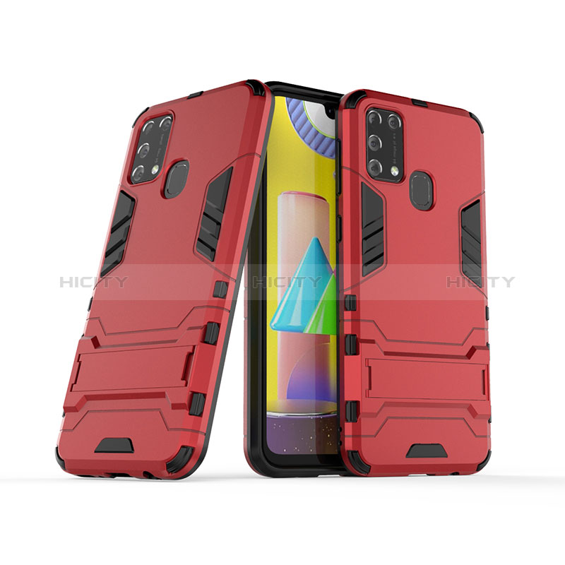 Custodia Silicone e Plastica Opaca Cover con Supporto KC3 per Samsung Galaxy M31