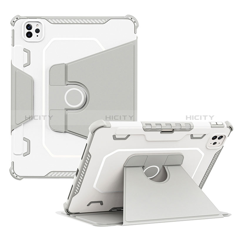 Custodia Silicone e Plastica Opaca Cover con Supporto L04 per Apple iPad Pro 11 (2022) Grigio