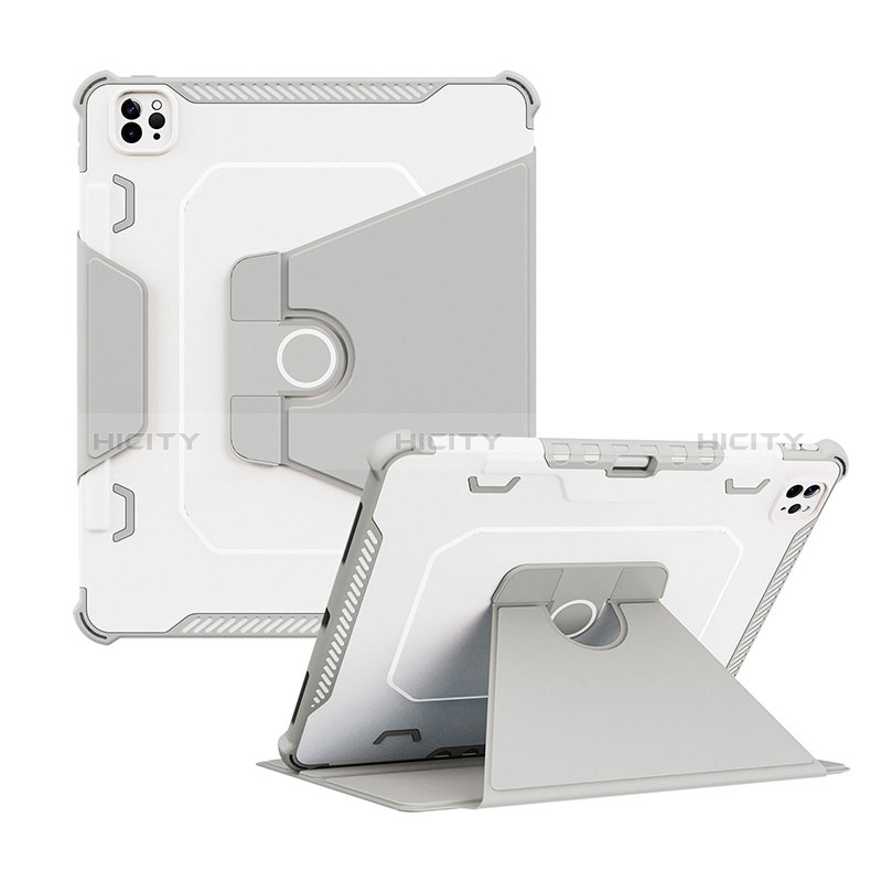 Custodia Silicone e Plastica Opaca Cover con Supporto L04 per Apple iPad Pro 12.9 (2021)