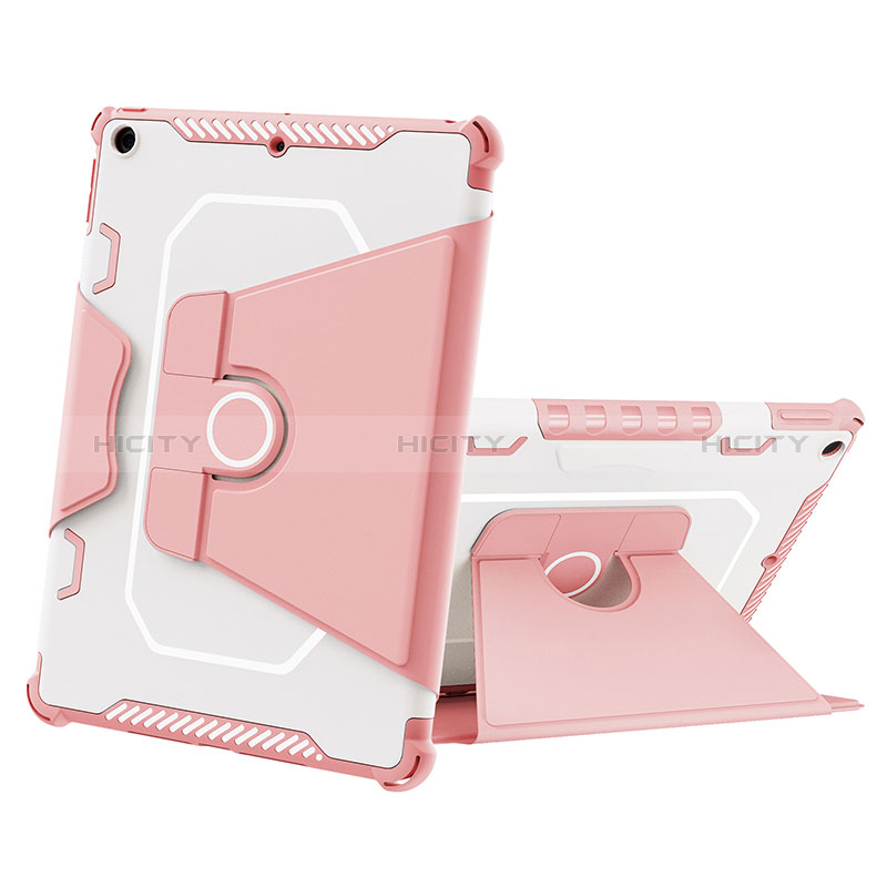 Custodia Silicone e Plastica Opaca Cover con Supporto L05 per Apple iPad 10.2 (2019) Rosa