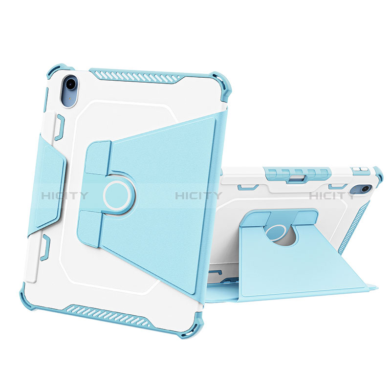 Custodia Silicone e Plastica Opaca Cover con Supporto L05 per Apple iPad 10.9 (2022) Blu