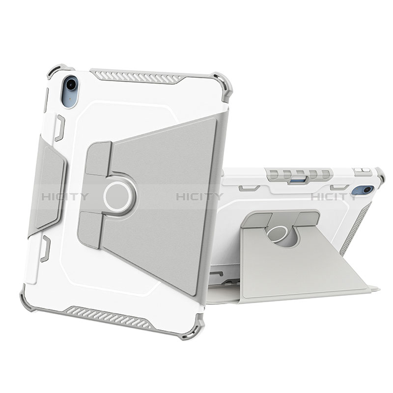 Custodia Silicone e Plastica Opaca Cover con Supporto L05 per Apple iPad 10.9 (2022) Grigio