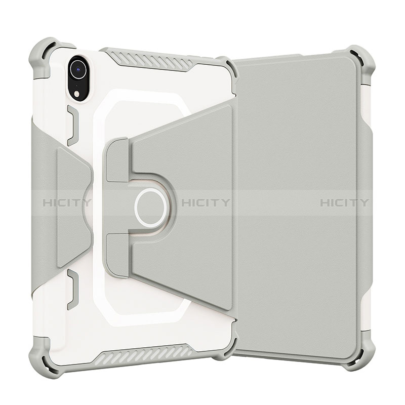 Custodia Silicone e Plastica Opaca Cover con Supporto L05 per Apple iPad Mini 6 Grigio