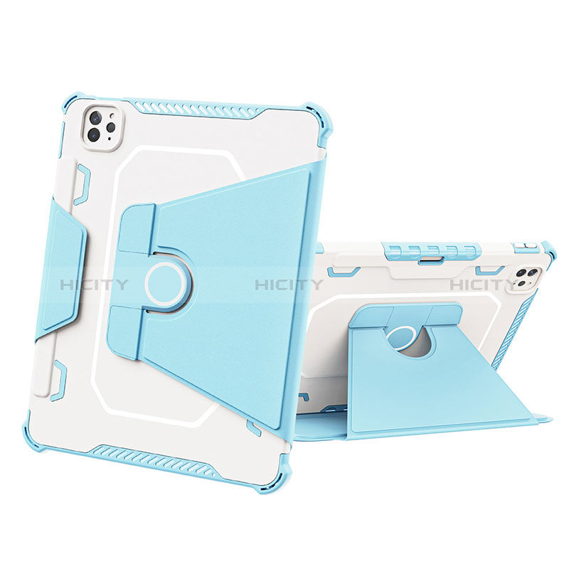 Custodia Silicone e Plastica Opaca Cover con Supporto L05 per Apple iPad Pro 11 (2022) Blu