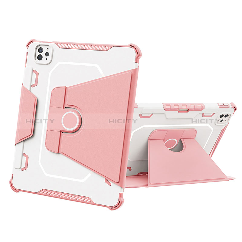 Custodia Silicone e Plastica Opaca Cover con Supporto L05 per Apple iPad Pro 11 (2022) Rosa
