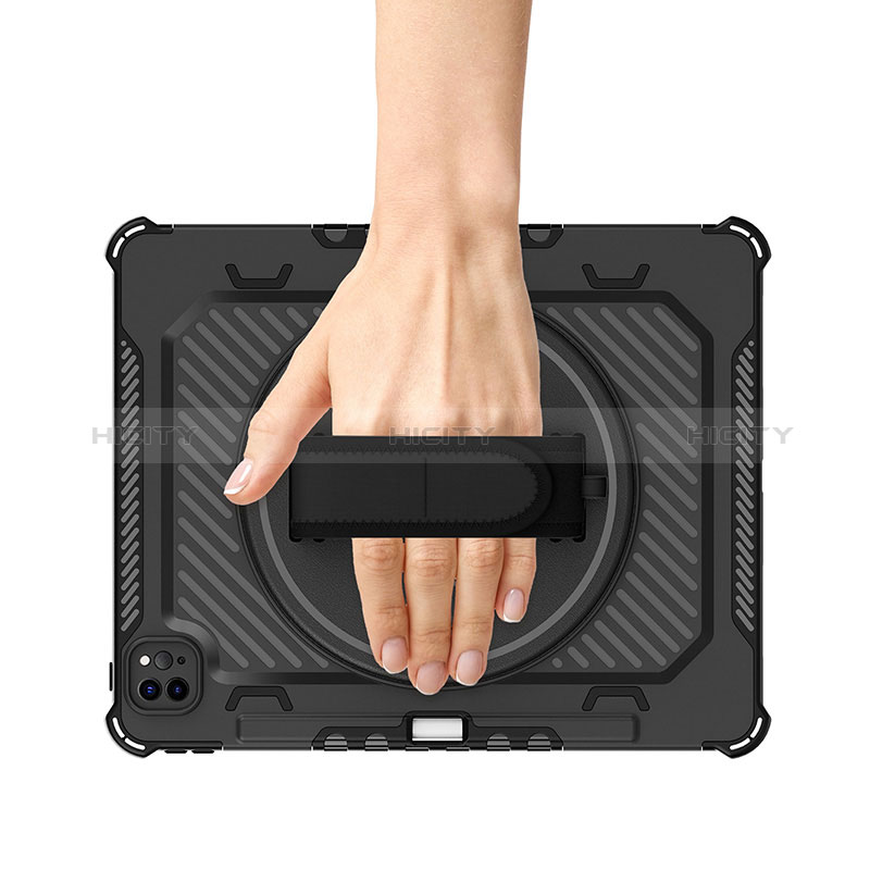 Custodia Silicone e Plastica Opaca Cover con Supporto L06 per Apple iPad Pro 12.9 (2021)