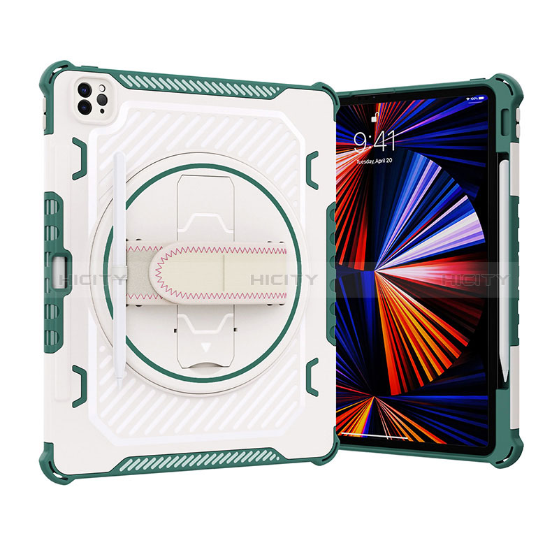 Custodia Silicone e Plastica Opaca Cover con Supporto L07 per Apple iPad Pro 12.9 (2022)
