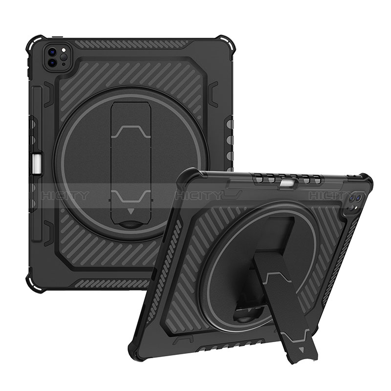 Custodia Silicone e Plastica Opaca Cover con Supporto L08 per Apple iPad Pro 12.9 (2021)