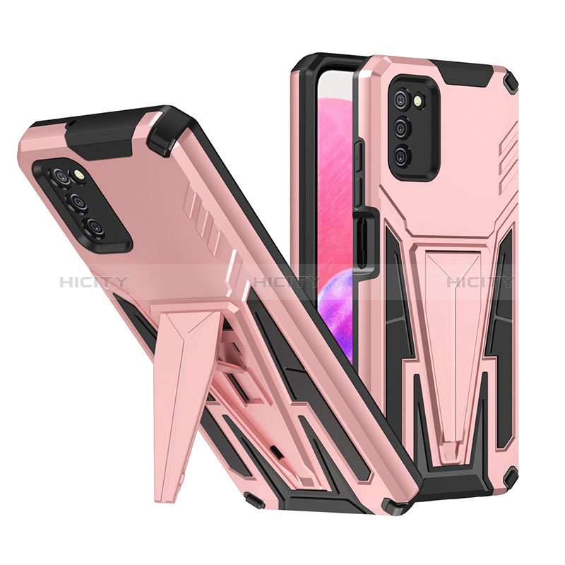 Custodia Silicone e Plastica Opaca Cover con Supporto MQ1 per Samsung Galaxy A02s