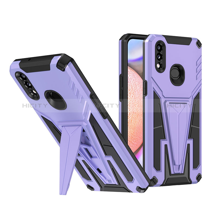 Custodia Silicone e Plastica Opaca Cover con Supporto MQ1 per Samsung Galaxy A10s Viola