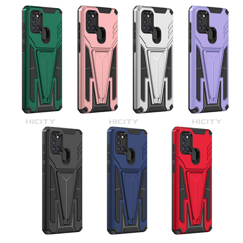 Custodia Silicone e Plastica Opaca Cover con Supporto MQ1 per Samsung Galaxy A21