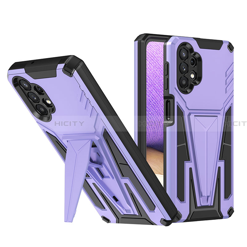 Custodia Silicone e Plastica Opaca Cover con Supporto MQ1 per Samsung Galaxy A32 5G Viola