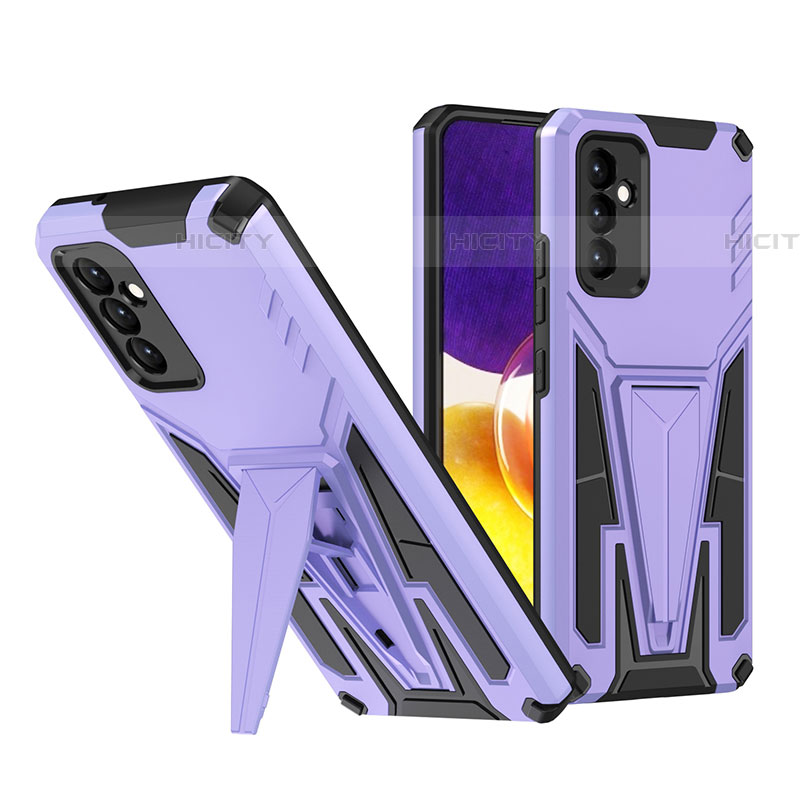 Custodia Silicone e Plastica Opaca Cover con Supporto MQ1 per Samsung Galaxy A34 5G Viola