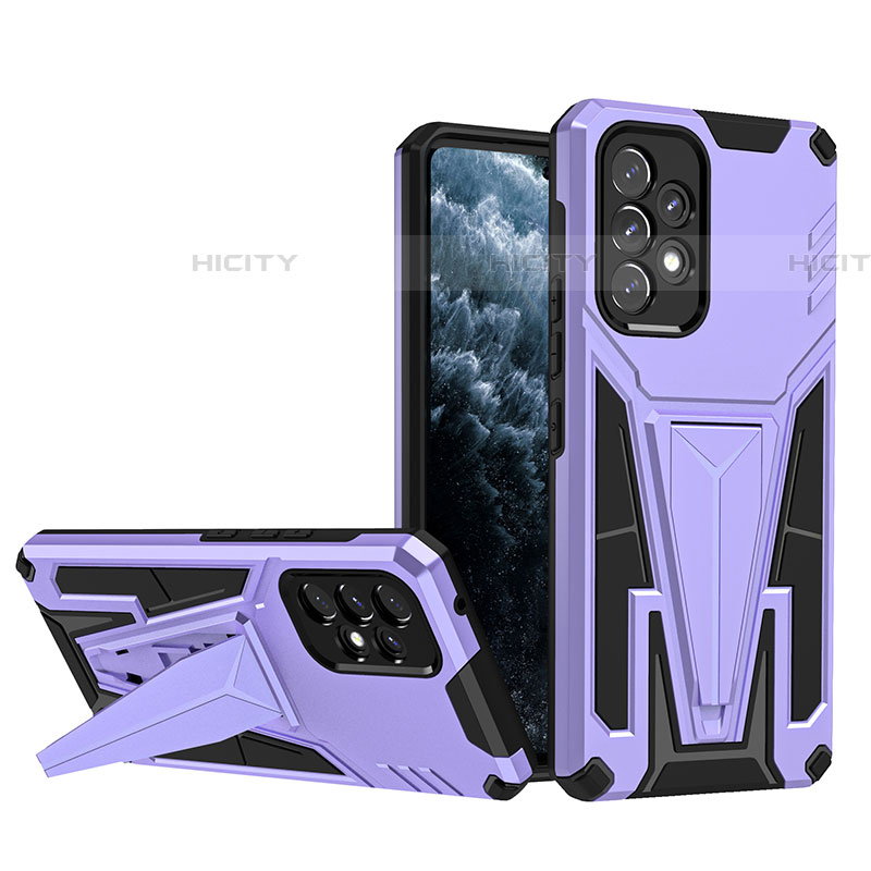 Custodia Silicone e Plastica Opaca Cover con Supporto MQ1 per Samsung Galaxy A53 5G Viola