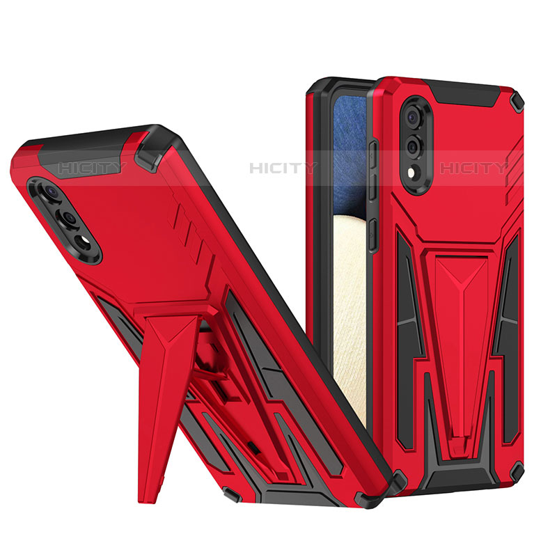 Custodia Silicone e Plastica Opaca Cover con Supporto MQ1 per Samsung Galaxy M02