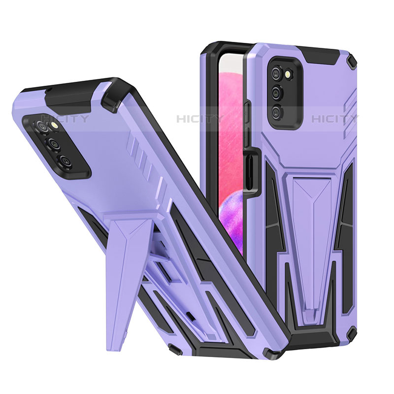 Custodia Silicone e Plastica Opaca Cover con Supporto MQ1 per Samsung Galaxy M02s Viola