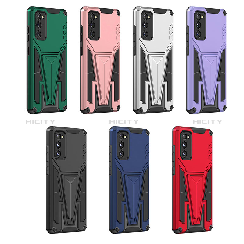 Custodia Silicone e Plastica Opaca Cover con Supporto MQ1 per Samsung Galaxy S20