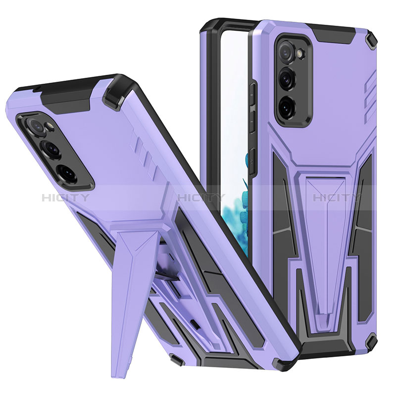 Custodia Silicone e Plastica Opaca Cover con Supporto MQ1 per Samsung Galaxy S20 FE (2022) 5G Viola