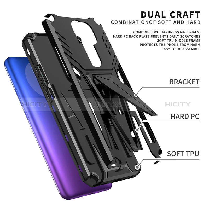 Custodia Silicone e Plastica Opaca Cover con Supporto MQ1 per Xiaomi Redmi 9