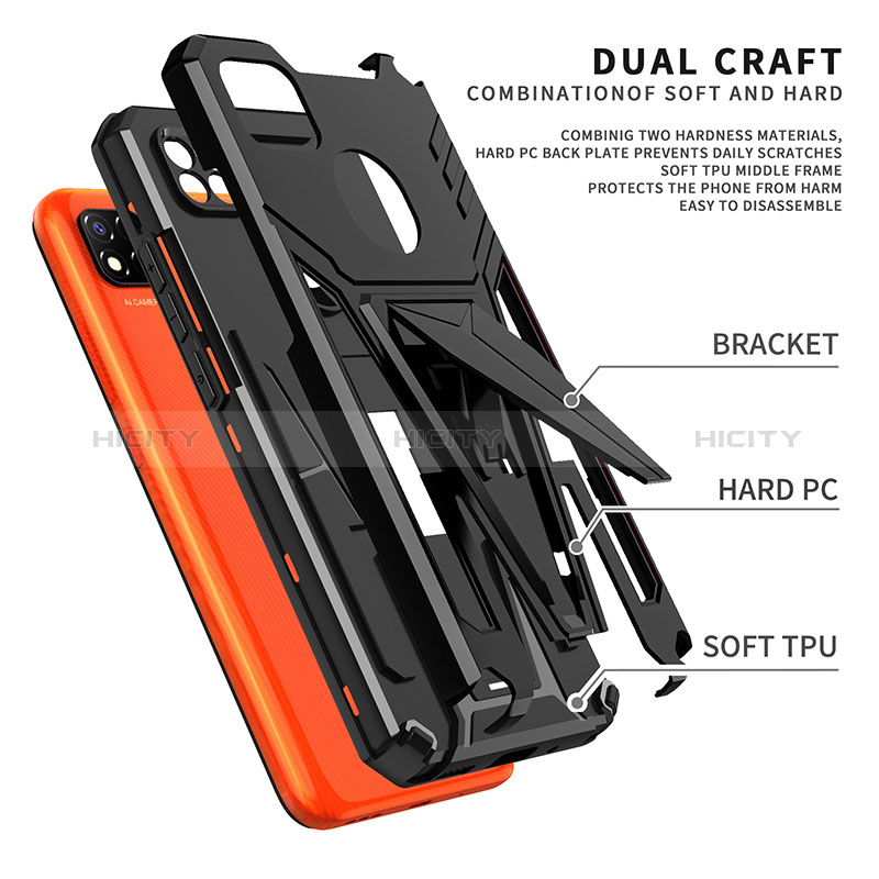 Custodia Silicone e Plastica Opaca Cover con Supporto MQ1 per Xiaomi Redmi 9 Activ