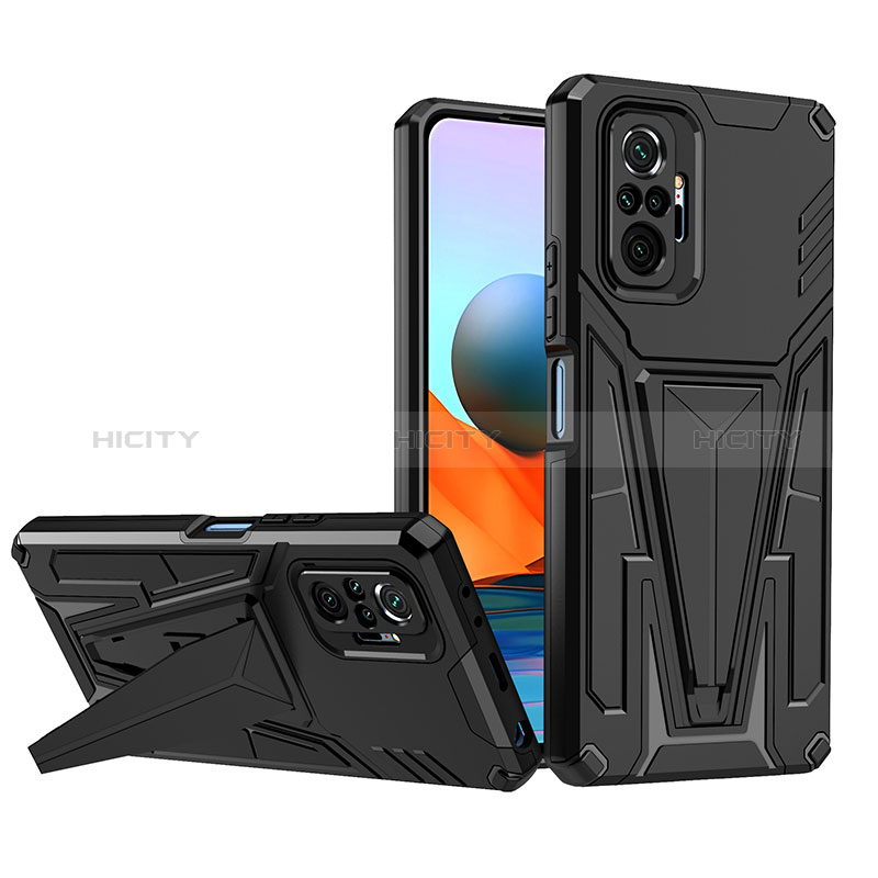 Custodia Silicone e Plastica Opaca Cover con Supporto MQ1 per Xiaomi Redmi Note 10 Pro Max