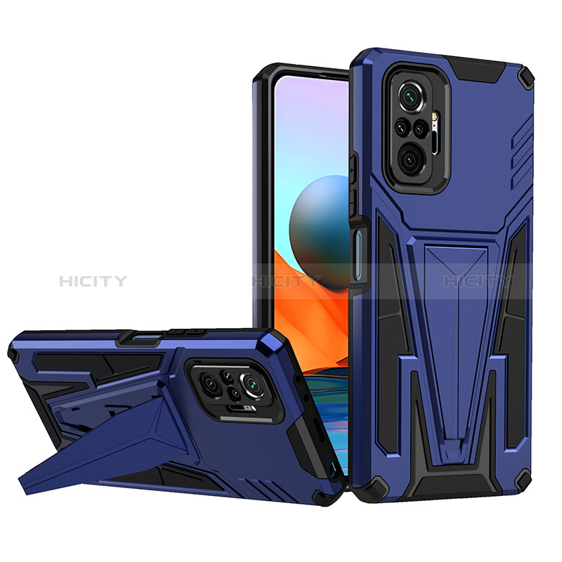 Custodia Silicone e Plastica Opaca Cover con Supporto MQ1 per Xiaomi Redmi Note 10 Pro Max