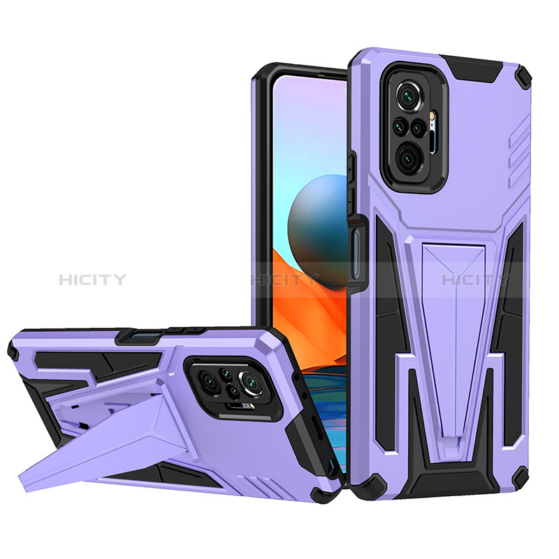 Custodia Silicone e Plastica Opaca Cover con Supporto MQ1 per Xiaomi Redmi Note 10 Pro Max