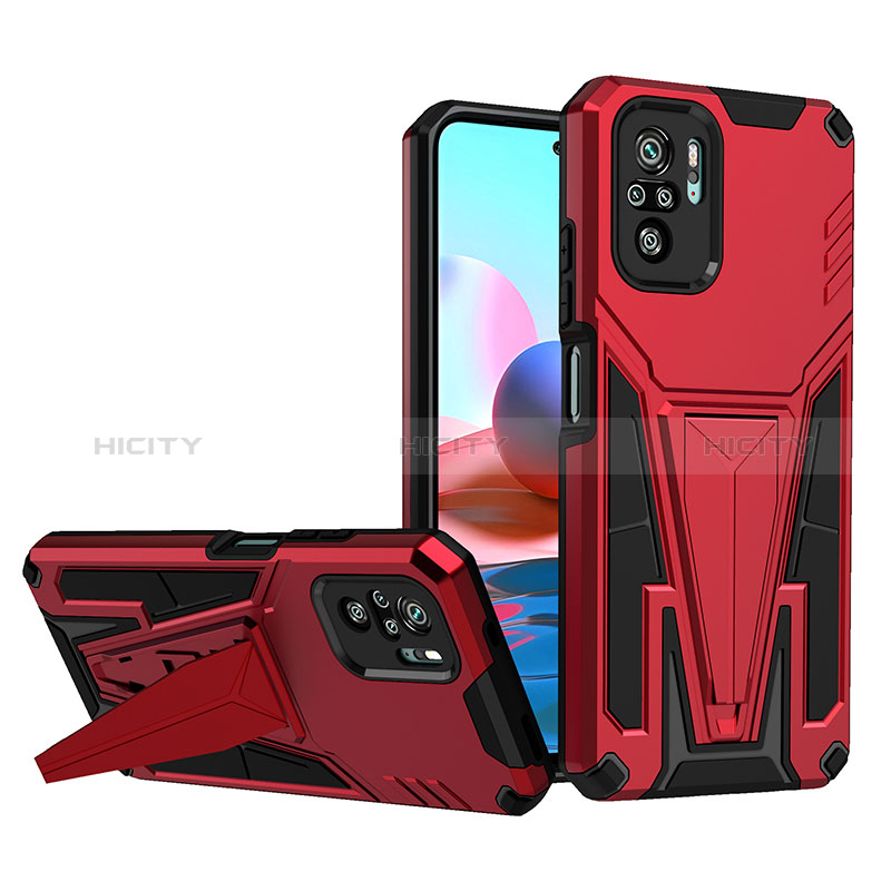 Custodia Silicone e Plastica Opaca Cover con Supporto MQ1 per Xiaomi Redmi Note 10S 4G