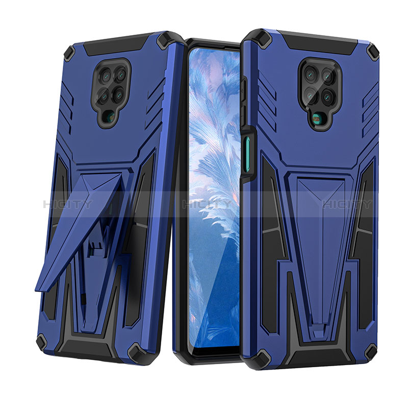 Custodia Silicone e Plastica Opaca Cover con Supporto MQ1 per Xiaomi Redmi Note 9 Pro