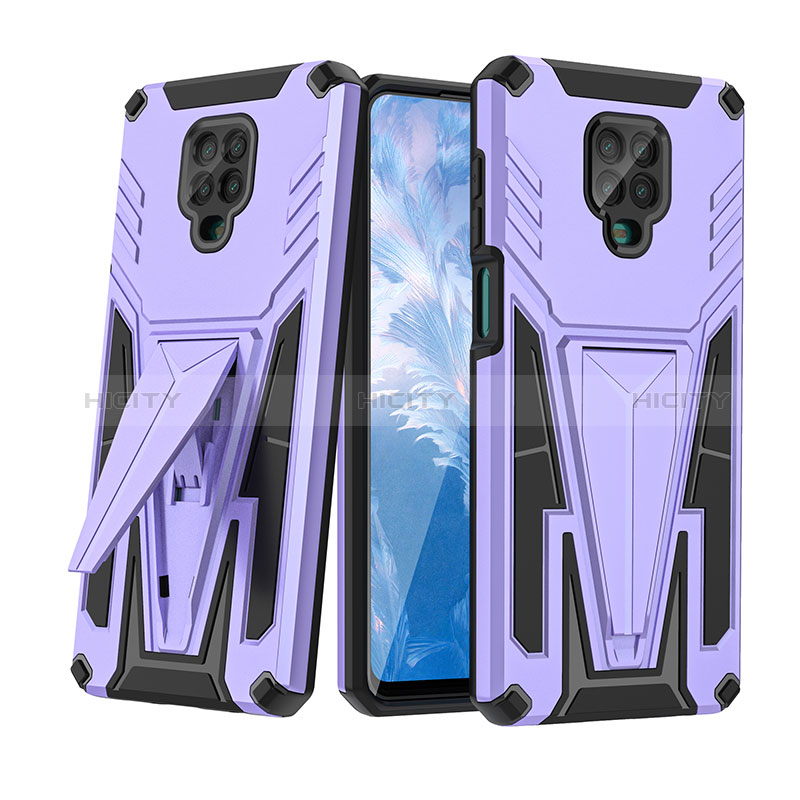 Custodia Silicone e Plastica Opaca Cover con Supporto MQ1 per Xiaomi Redmi Note 9 Pro