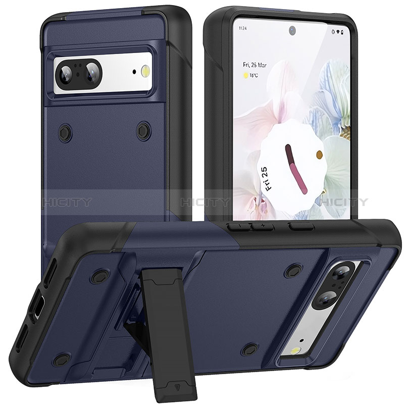 Custodia Silicone e Plastica Opaca Cover con Supporto MQ2 per Google Pixel 7 5G