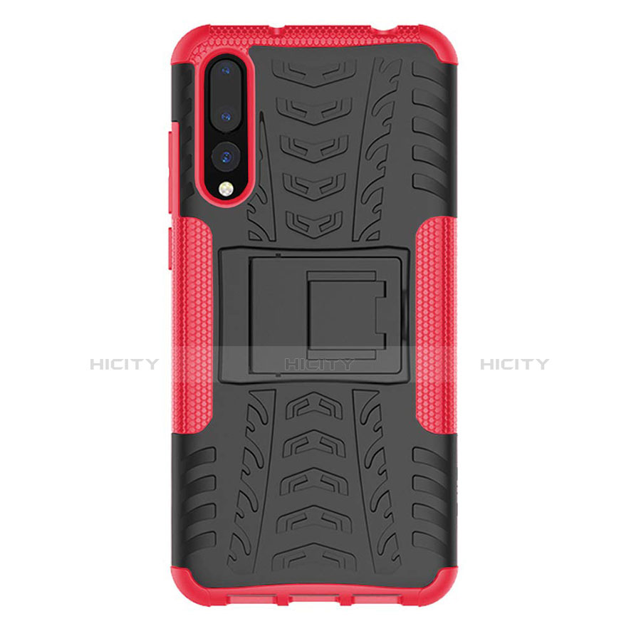 Custodia Silicone e Plastica Opaca Cover con Supporto P02 per Huawei P20 Pro