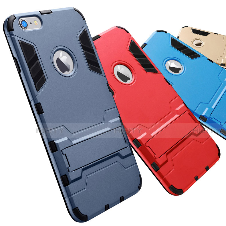 Custodia Silicone e Plastica Opaca Cover con Supporto per Apple iPhone 6S