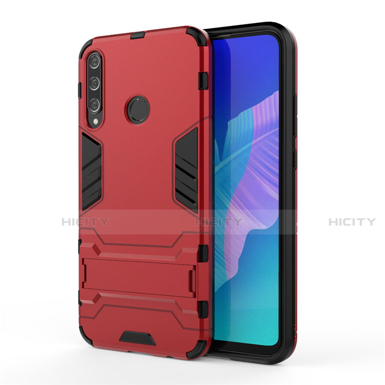 Custodia Silicone e Plastica Opaca Cover con Supporto per Huawei Honor 9C Rosso