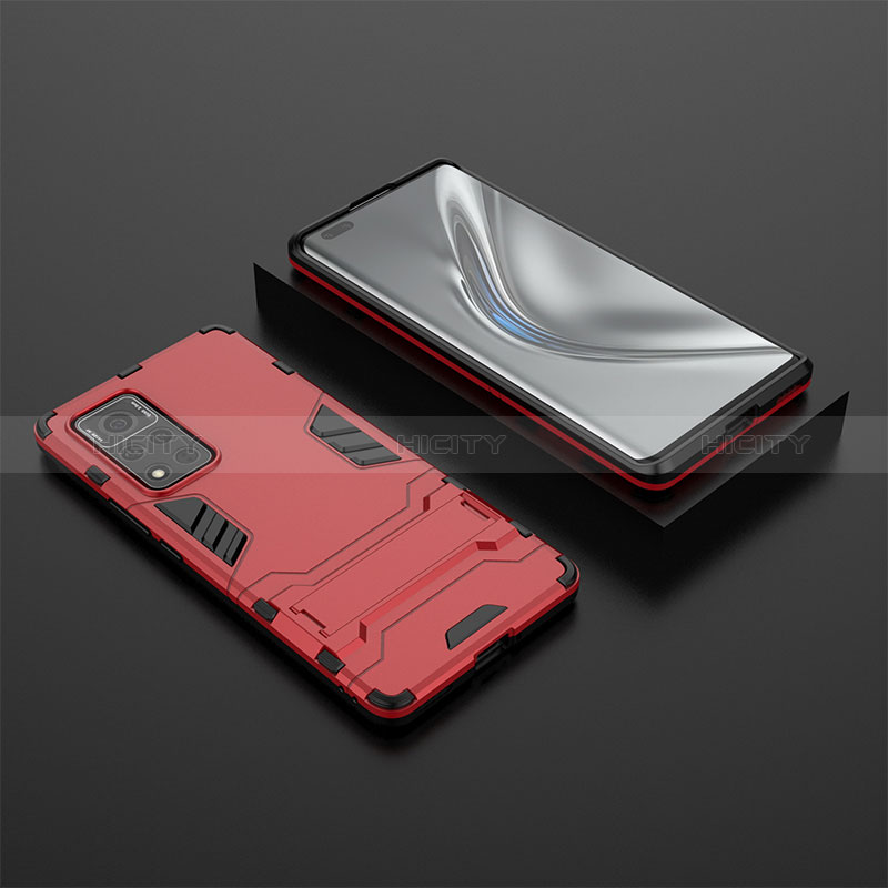 Custodia Silicone e Plastica Opaca Cover con Supporto per Huawei Honor V40 5G