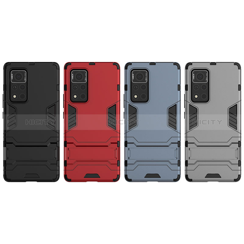 Custodia Silicone e Plastica Opaca Cover con Supporto per Huawei Honor V40 5G