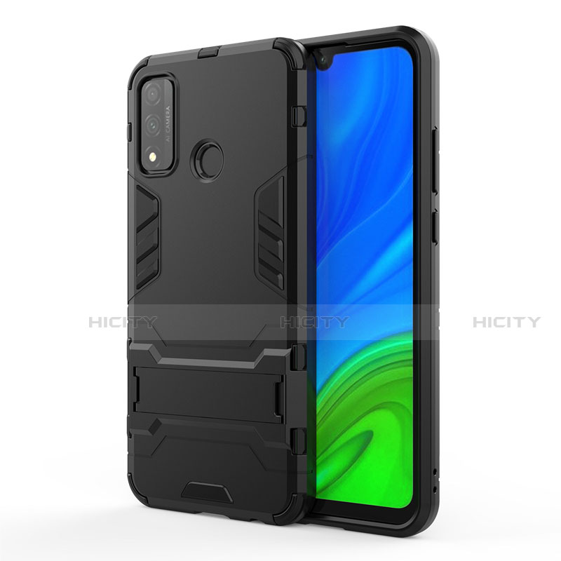 Custodia Silicone e Plastica Opaca Cover con Supporto per Huawei Nova Lite 3 Plus Nero