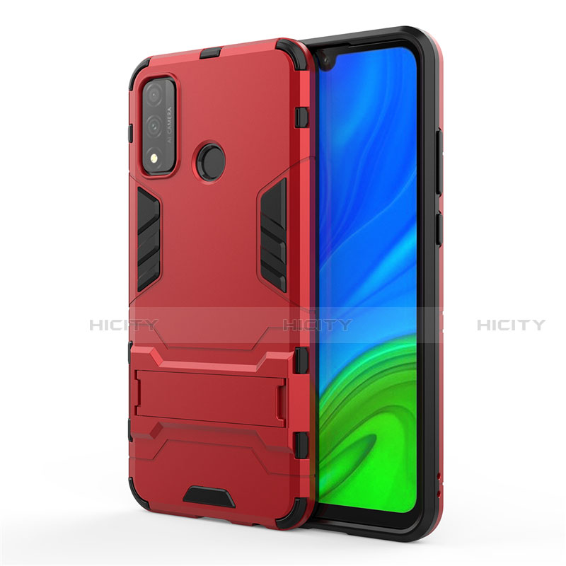 Custodia Silicone e Plastica Opaca Cover con Supporto per Huawei Nova Lite 3 Plus Rosso