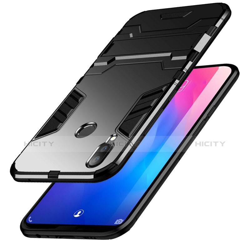 Custodia Silicone e Plastica Opaca Cover con Supporto per Huawei P Smart (2019)