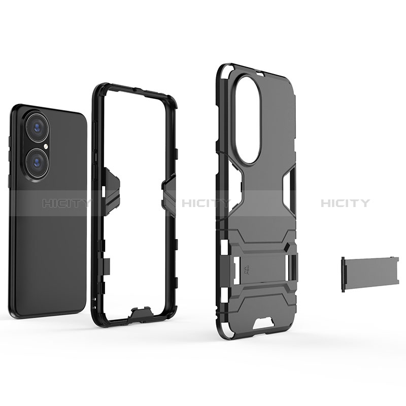 Custodia Silicone e Plastica Opaca Cover con Supporto per Huawei P50e