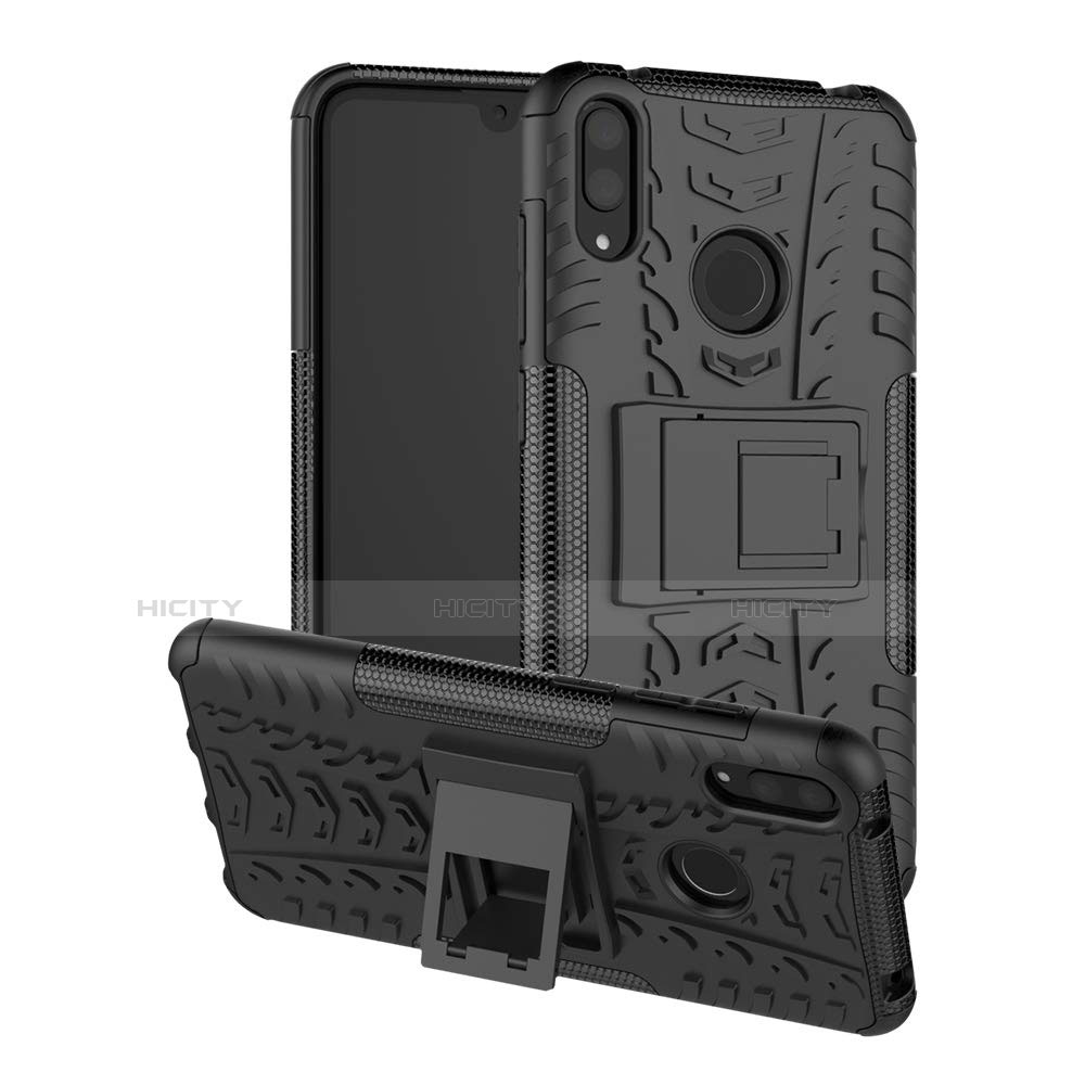 Custodia Silicone e Plastica Opaca Cover con Supporto per Huawei Y7 Pro (2019)