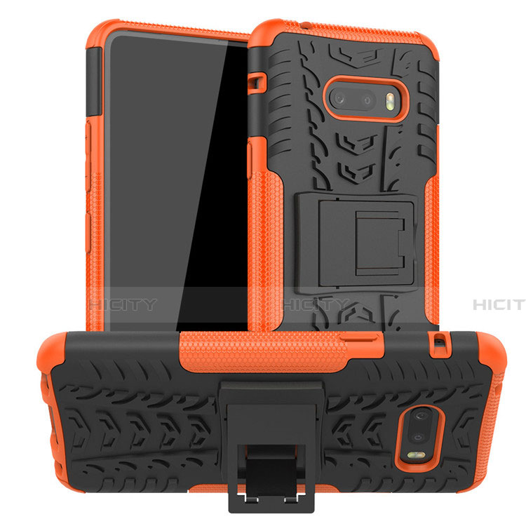 Custodia Silicone e Plastica Opaca Cover con Supporto per LG G8X ThinQ