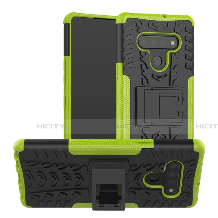 Custodia Silicone e Plastica Opaca Cover con Supporto per LG Stylo 6 Verde